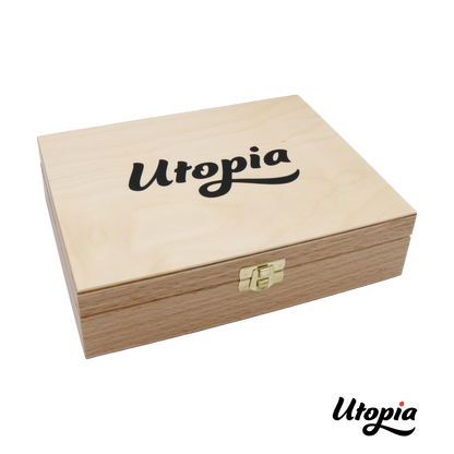 Aérographe Utopia F03 3 Têtes, 2 Godets, Tuyau en coffret bois